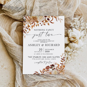 Rustic Fall Leaves Wedding Wedding Invitation 