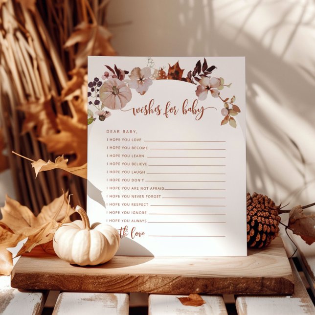 Rustic fall Little pumpkin wishes for baby card (Creator Uploaded)