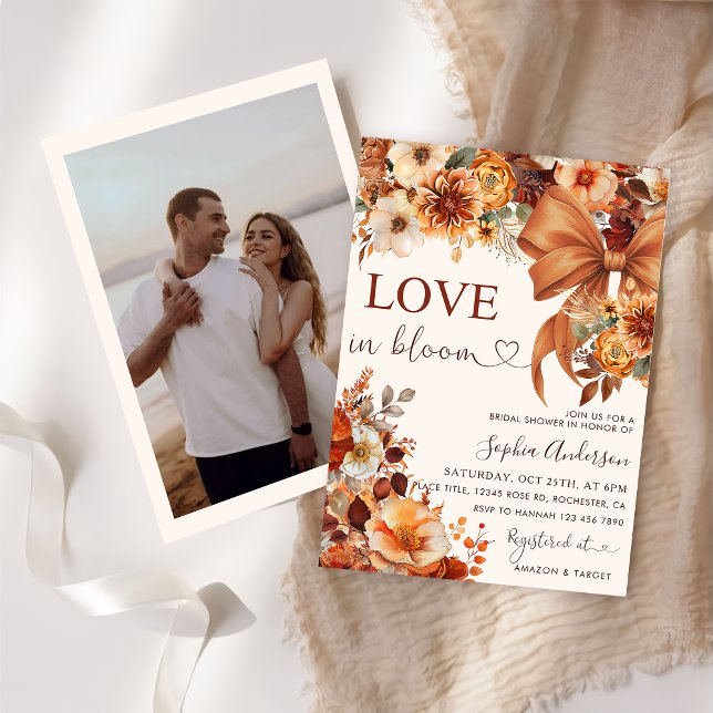 Rustic Fall Love In Bloom  Bridal Shower Photo  Invitation (Creator Uploaded)