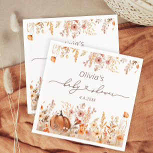 Rustic Fall Meadow Little Pumpkin Paper Napkin