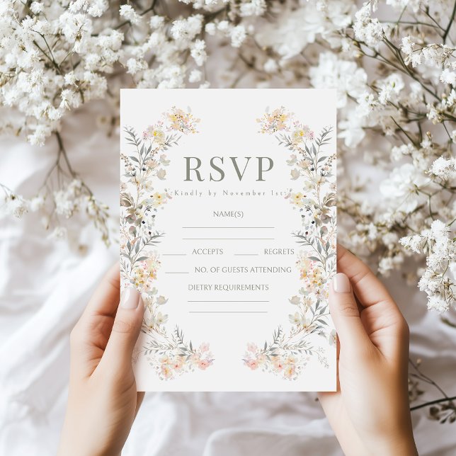 Rustic Fall Meadow Wildflower Wedding RSVP cards (Creator Uploaded)