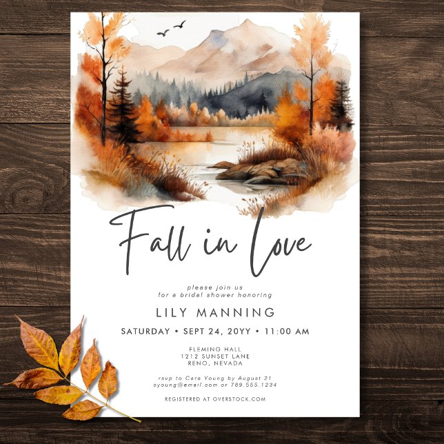 Rustic Fall Mountain Fall In Love Bridal Shower Invitation (Rustic Fall Mountain Fall In Love Bridal Shower Invitation)