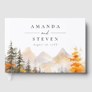 Rustic Fall Mountain Pine Forest Wedding Guest Book