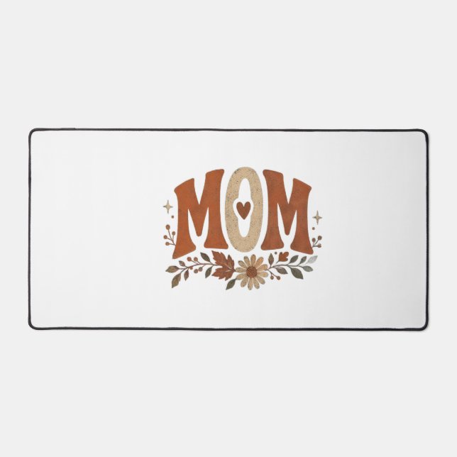 Rustic Fall Mum Floral Autumn Love Desk Mat (Front)