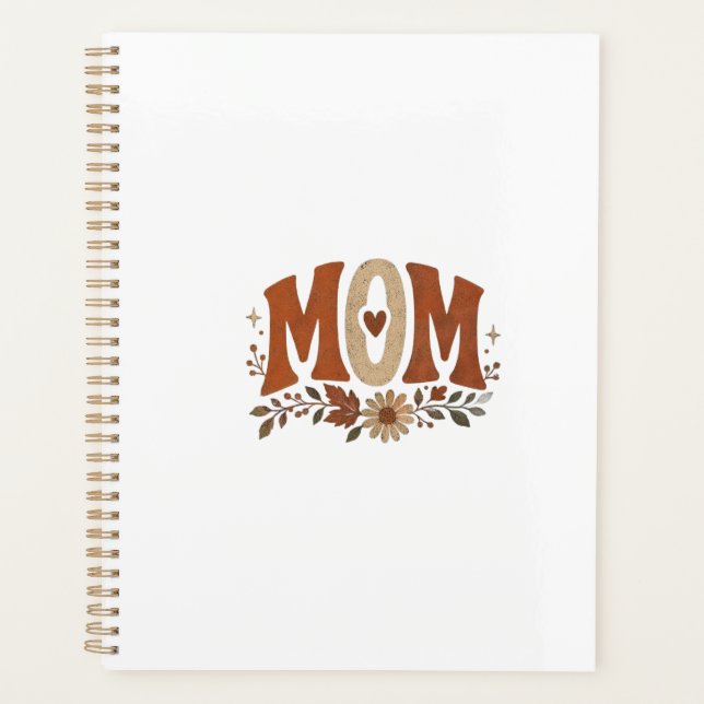 Rustic Fall Mum Floral Autumn Love Desk Mat Planner (Front)
