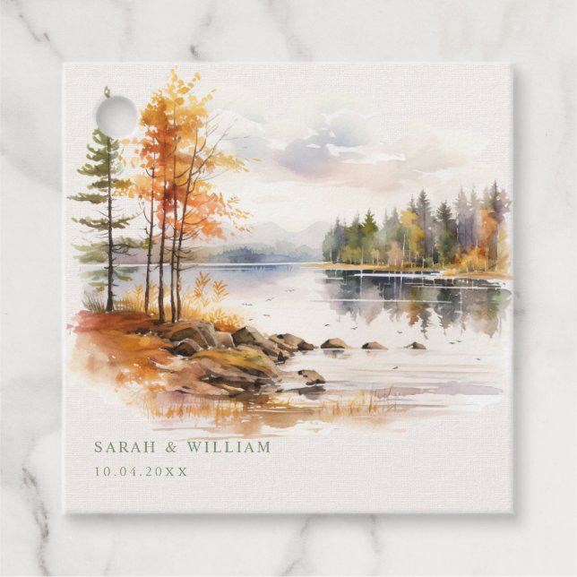 Rustic fall nature wedding Favour Tags (Front)