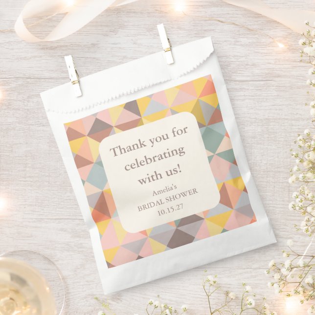 Rustic Fall Neutral Custom Bridal Shower Thank You Favour Bag (Clipped)