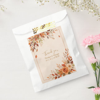 Rustic Fall Orange Foliage Wedding Favour Bag