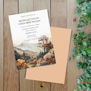 Rustic Fall Outdoor Mountain Destination Wedding Invitation