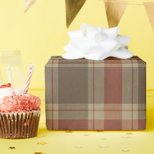 Rustic Fall Plaid Faux Fabric Wrapping Paper Roll