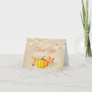 Rustic Fall Pumpkin Autumn Thank You card