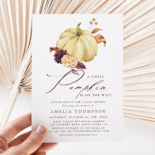 Rustic Fall Pumpkin Baby Shower Invitation