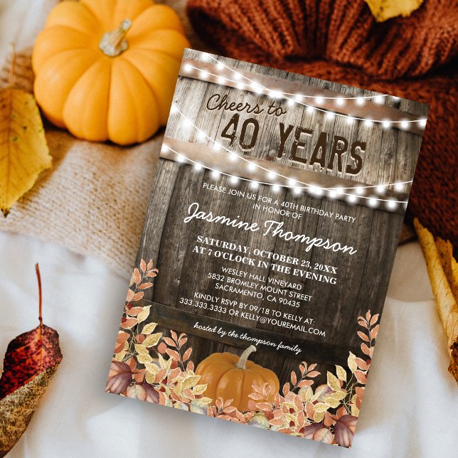 Rustic Fall Pumpkin Birthday Party Invitation (Creator Uploaded)