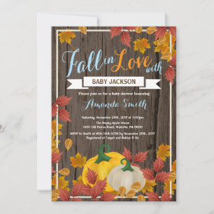 Rustic Fall Pumpkin Boy Baby Shower invitation