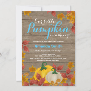 Rustic Fall Pumpkin Boy Baby Shower invitation