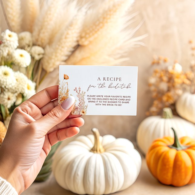 Rustic Fall Pumpkin Bridal Recipe Enclosure Card (Creator Uploaded)
