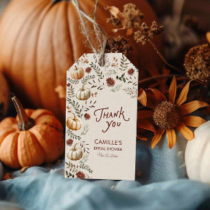 Rustic Fall Pumpkin Bridal Shower Favour Tag