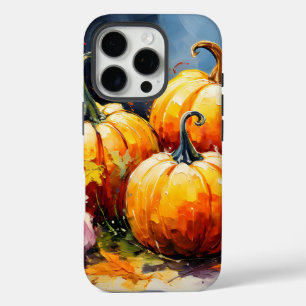 Rustic Fall Pumpkin Colourful Autumn Leaves iPhone 16 Pro Case