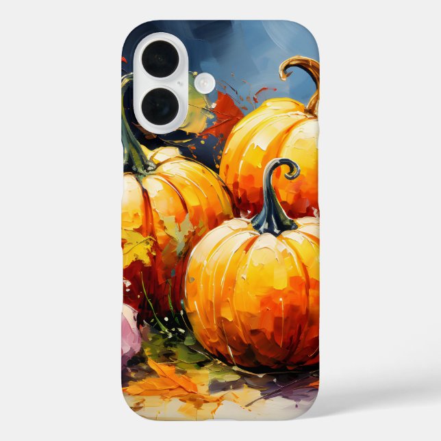 Rustic Fall Pumpkin Colourful Autumn Leaves Case-Mate iPhone Case (Back)