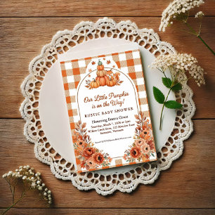Rustic Fall Pumpkin Fox Baby Shower Invitation