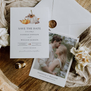 Rustic Fall Pumpkin Save the Date Invitation
