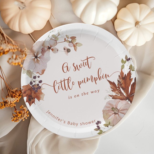 Rustic fall pumpkin thank you tag paper plate (Creator Uploaded)