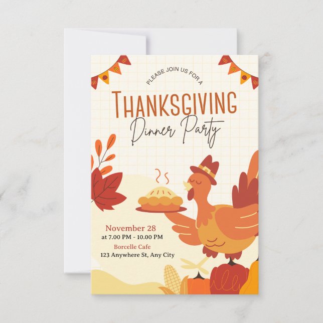 Rustic Fall Pumpkin Thanksgiving Invitation (Front)