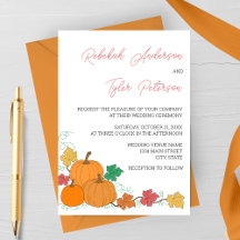 Rustic Fall Pumpkin Wedding Invitation