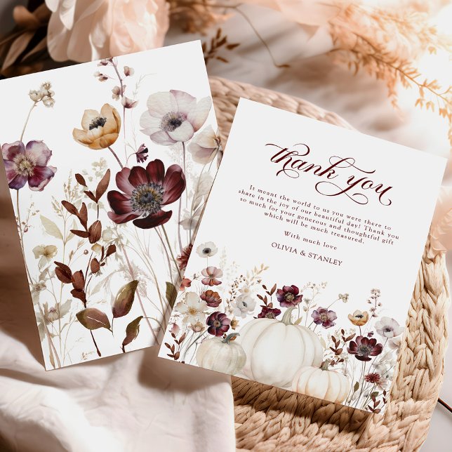 Rustic Fall Pumpkin Wedding Thank You Card (Creator Uploaded)