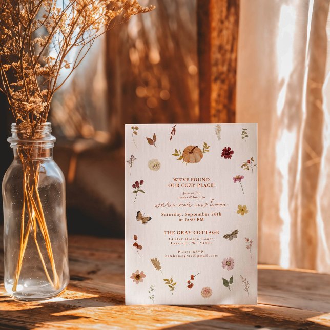 Rustic Fall Pumpkin Wildflower Housewarming Invite (Creator Uploaded)