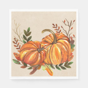 Rustic Fall Pumpkins Napkin