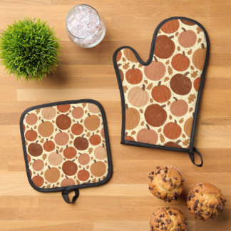 Rustic Fall Pumpkins Oven Mitt & Pot Holder Set
