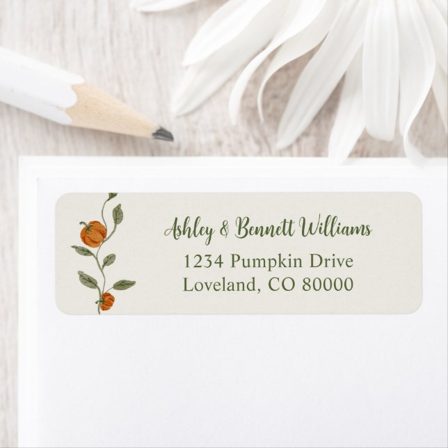 Rustic Fall Pumpkins Return Address Label (Insitu)