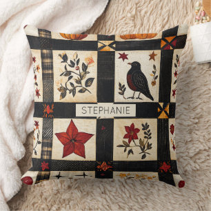 Rustic Fall Quilt Pattern Farmhouse Patchwork Cushion