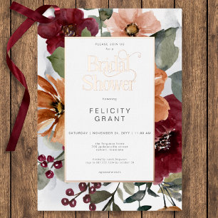 Rustic Fall Rust & Burgundy Floral Bridal Shower
