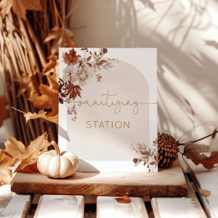 Rustic fall Sanitising Station Poster