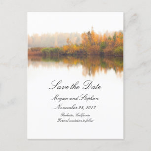 Rustic Fall Save the Date Announcement Postcard