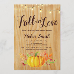 Rustic Fall String Lights Bridal Shower Invitation