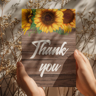 Rustic Fall Sunflower Baby Shower Thank You Card