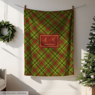 Rustic Fall Tartan Blanket Personalised Farmhouse 