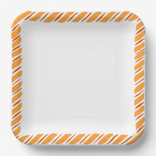Rustic Fall Thanksgiving Border Custom Text Paper Plate