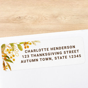 Rustic Fall Theme Return Address  Label