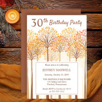 Rustic Fall Trees Terracotta 30th Birthday Party