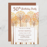 Rustic Fall Trees Terracotta 50th Birthday Party