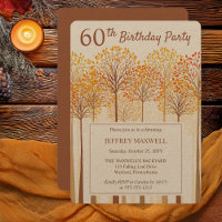 Rustic Fall Trees Terracotta 60th Birthday Party