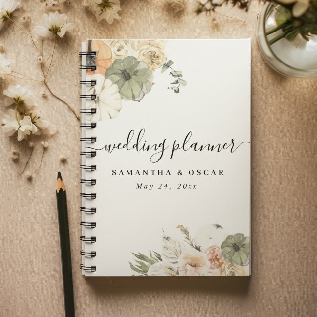 Rustic Fall Wedding Planner | Watercolor Pumpkins  (Creator Uploaded)