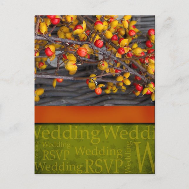 Rustic Fall Wedding Postcard (Front)