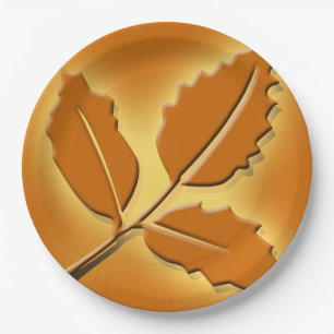 Rustic Fall Wedding Pretty Autumn Leaf Design Paper Plate