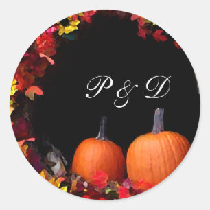 Rustic Fall Wedding Pumpkin Monogram Envelope Seal