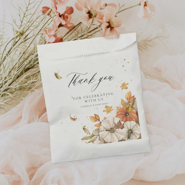 Rustic Fall Wedding Thank you Favour Bag (Elegant Fall Wedding Thank you favor paper favor bag)